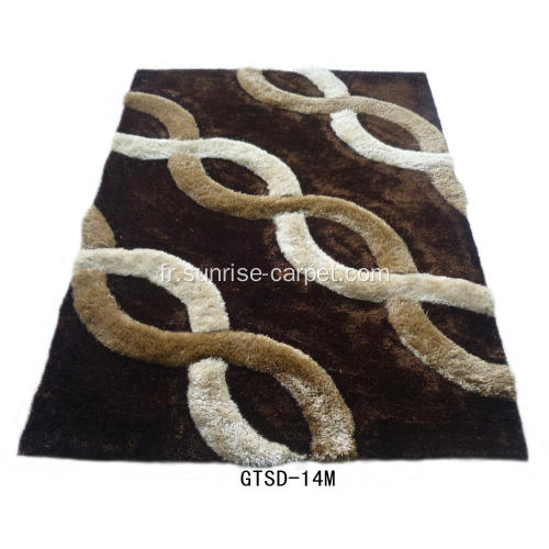 Tapis Shaggy Élastique et Soie avec Design